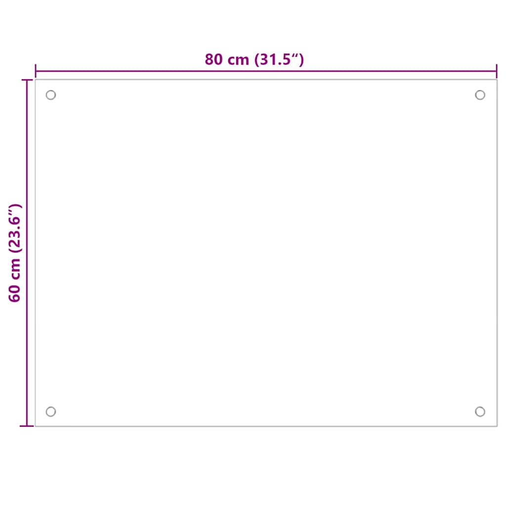 Spatschermen keuken 2 st 80x60 cm gehard glas transparant