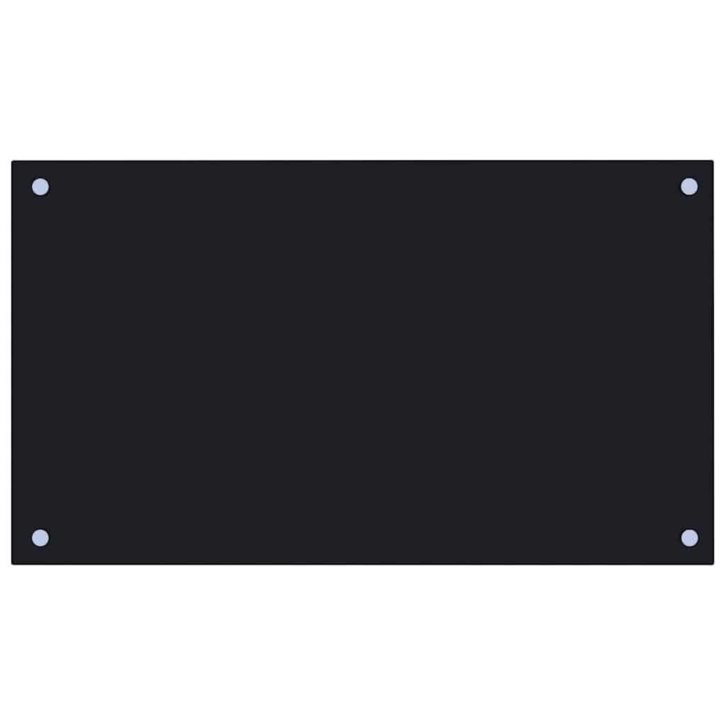 Spatschermen keuken 2 st 70x40 cm gehard glas zwart