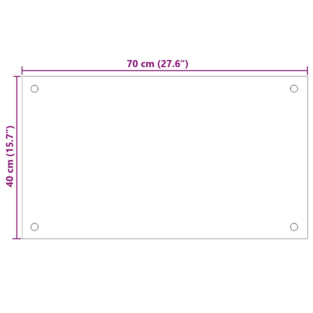 Spatschermen keuken 2 st 70x40 cm gehard glas zwart