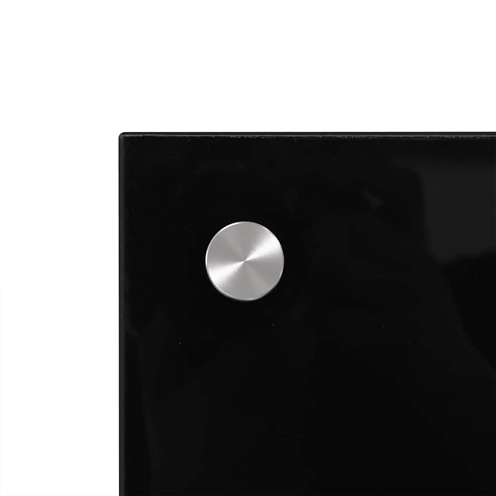 Spatschermen keuken 2 st 70x60 cm gehard glas zwart