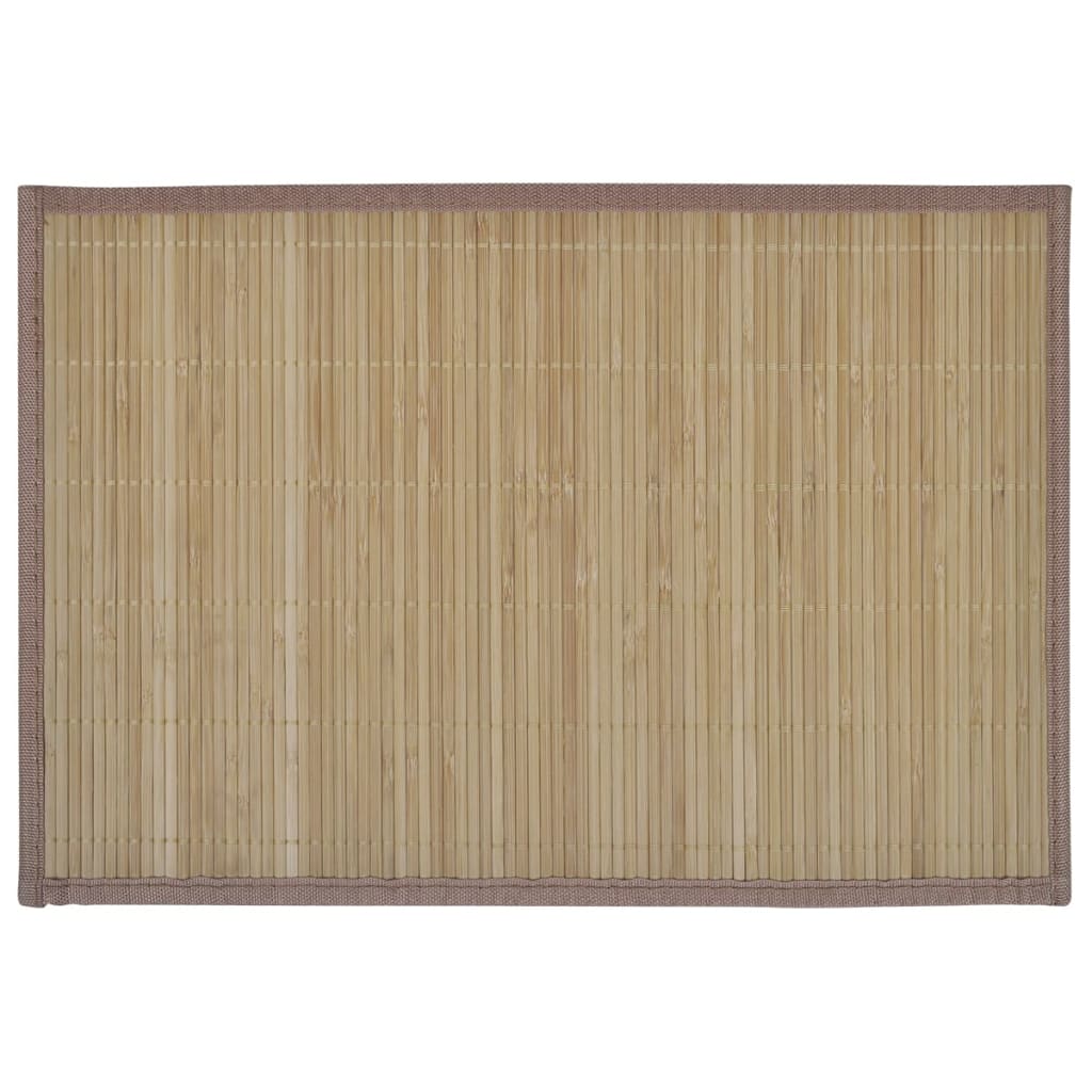 6 st Placemats 30x45 cm bamboe bruin