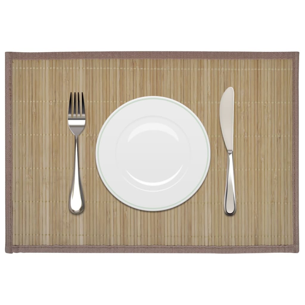 6 st Placemats 30x45 cm bamboe bruin