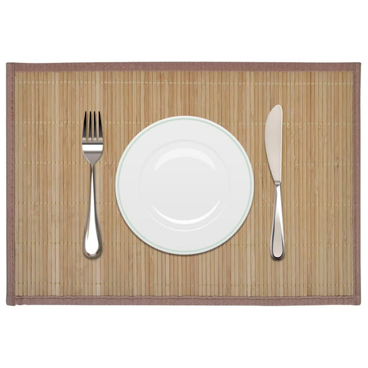 6 st Placemats 30x45 cm bamboe bruin