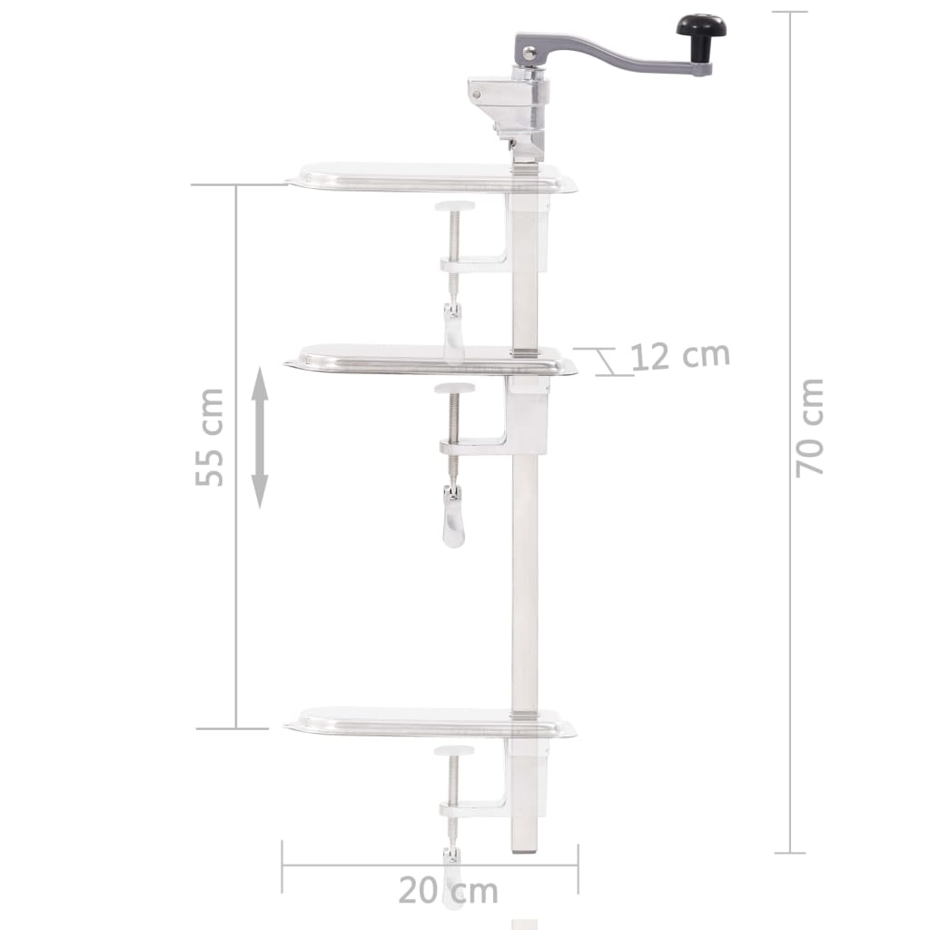 Blikopener 70 cm aluminium en roestvrij staal zilverkleurig