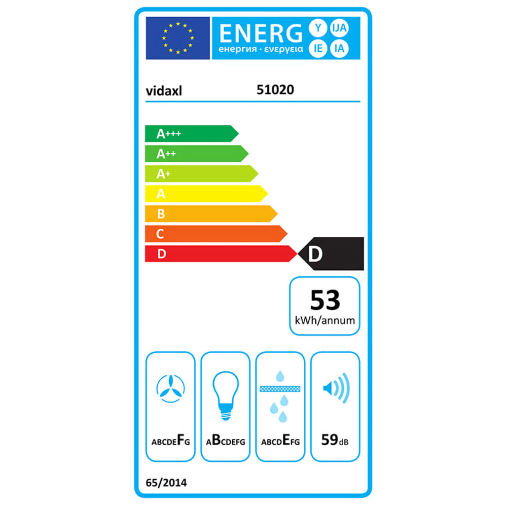 Afzuigkap hangend met aanraaksensor LCD 55 cm roestvrij staal