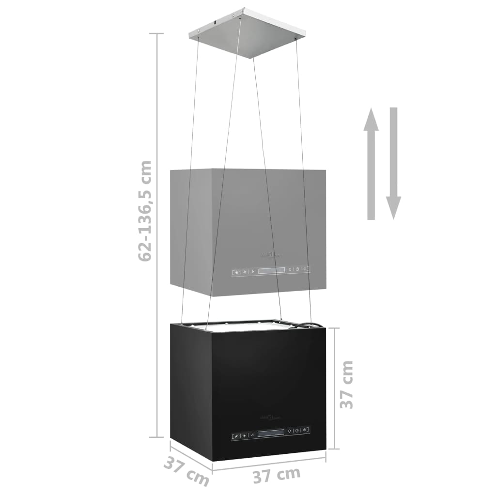 Afzuigkap hangend met aanraaksensor LCD 37 cm staal