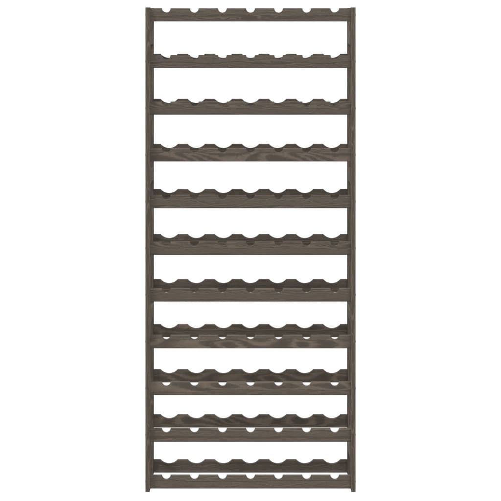 Wijnrek voor 77 flessen massief grenenhout grijs