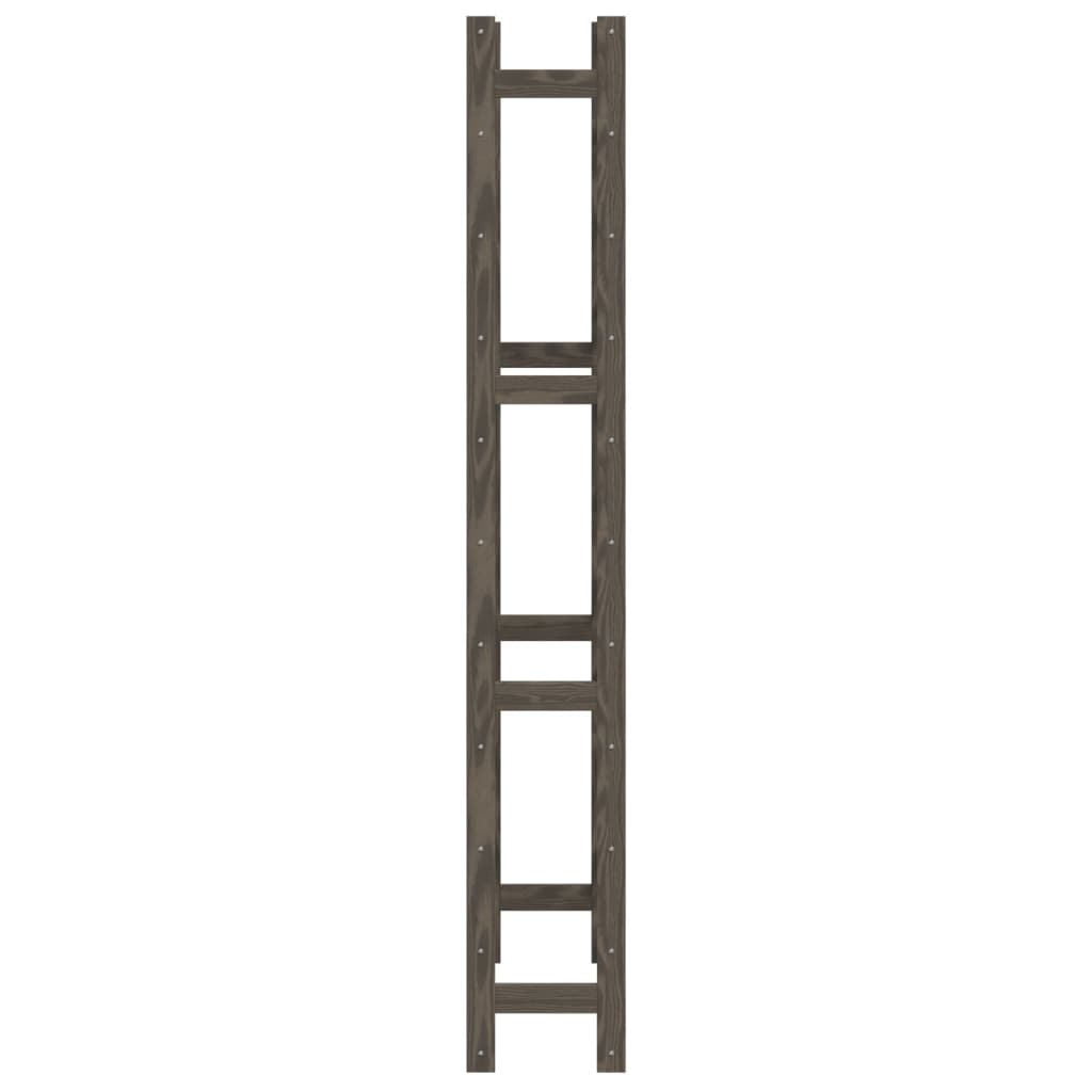 Wijnrek voor 77 flessen massief grenenhout grijs